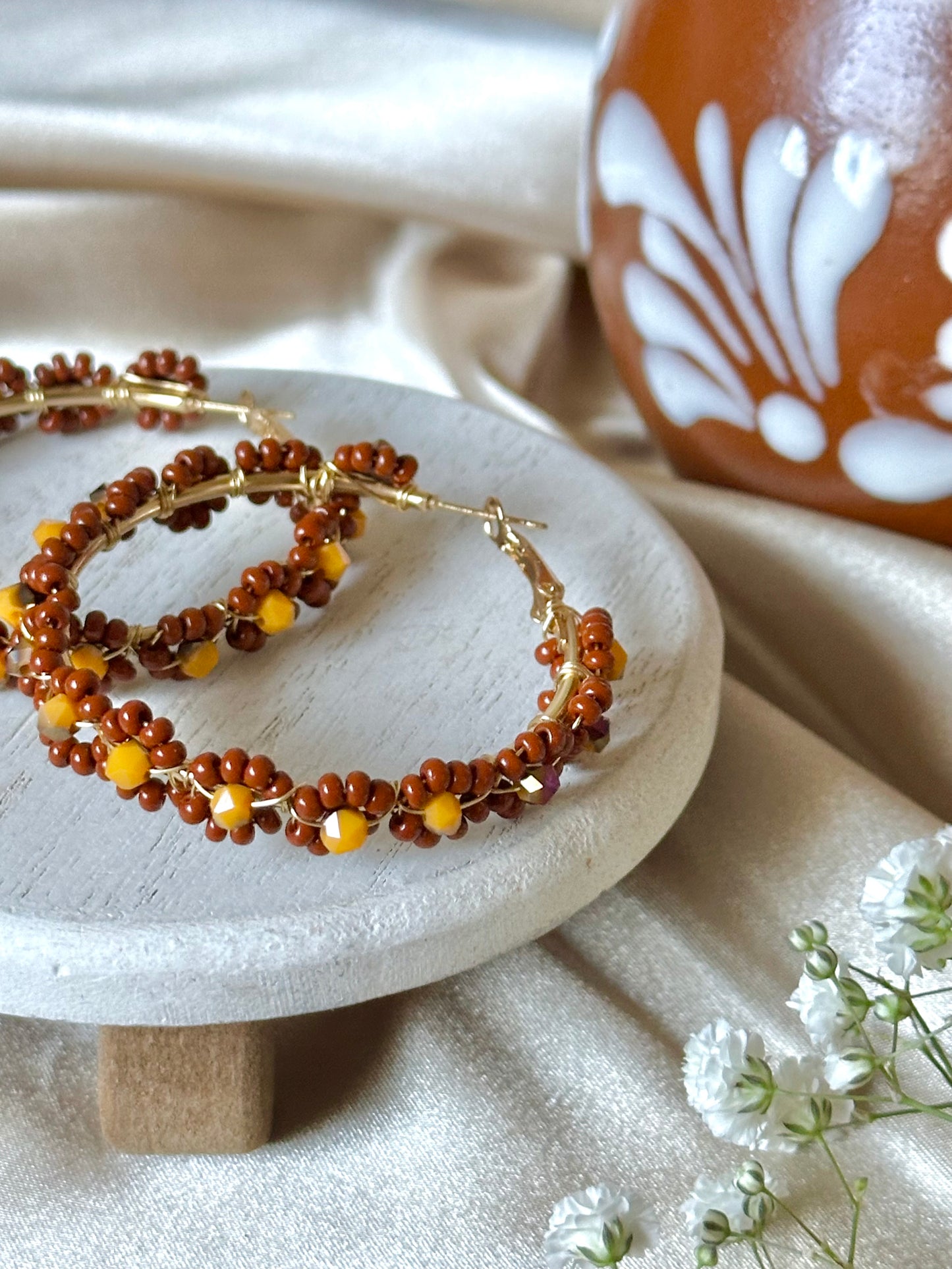 Bonita Flower Hoop Earrings